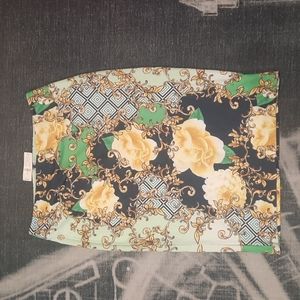 New York & Company NY&C green abstract floral skirt